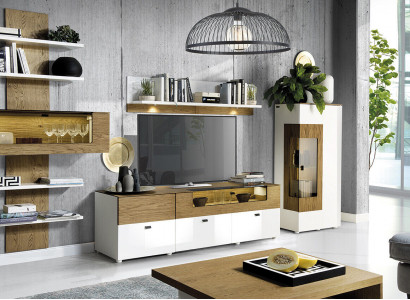 Set Modern Wohnwand Vitrinen Regal Schrank Wohnzimmer Barock Stil